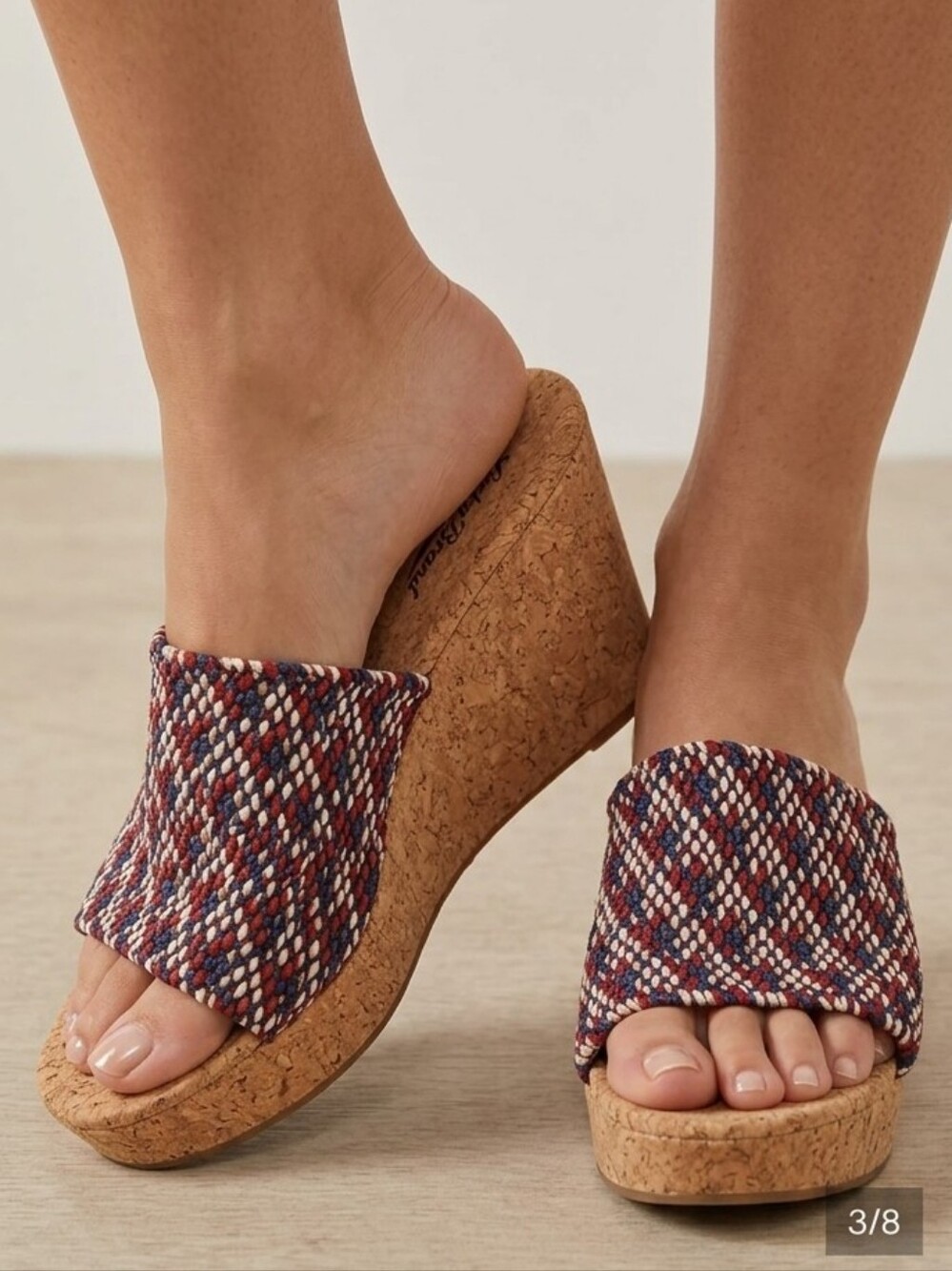 Lucky Brand Marilynn Cork Platform Sandals Comfort Stretch Women's Size 8.5